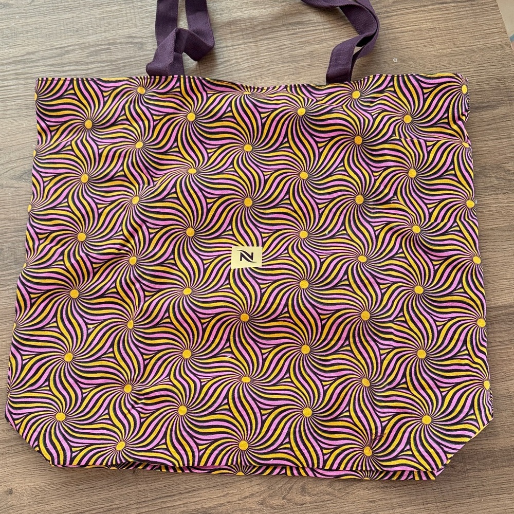 Stylish Nespresso Purple and Yellow reversible Tote Bag